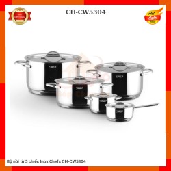 Bộ nồi từ 5 chiếc Inox Chefs CH-CW5304