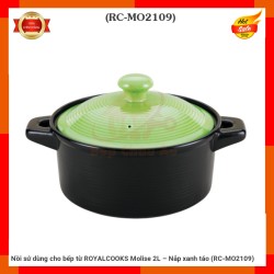 Nồi sứ dùng cho bếp từ ROYALCOOKS Molise 2L – Nắp xanh táo (RC-MO2109)